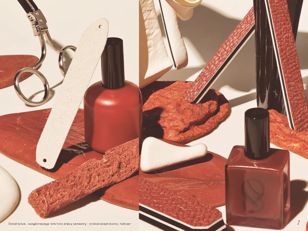 Illustration: Detailstudie zu Materialien und Handgriffen der Nagelpflege